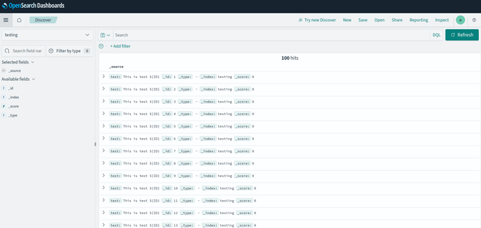 Opensearch Dashboards - Data