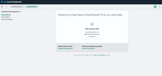 Opensearch Dashboards - Index patterns